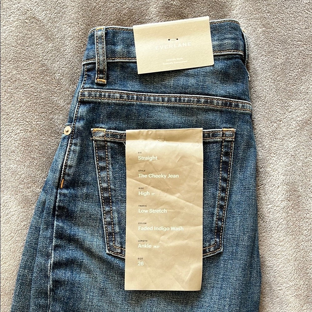 Everlane Faded Indigo Straight Jeans NWT